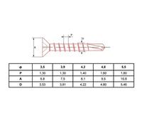 Vis auto-perceuse à ailettes Torx acier zingué blanc 6,3X100/80 boîte de 100 - ULTIMA - VPATX6,3X100X80