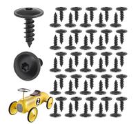 Vis Autoforeuse M5x16 mm, 50 Vis à Tôle Noir en Aillage au Manganèse pour Métal, Bois, Tête Ronde Torx pour Carrosserie, Pare-chocs, Arcs de Roues, Châssis, Garde-boue, Grilles