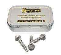 Vis Autoforeuse Metal M4,8 x 25mm : Boite 30 Pcs Visserie Inox pour Ecrou Rondelle | Vis Autoperceuse Pour Metal Tete Hexagonale a Embase Acier A2 - DIN 7504 K | Boite Rangement Vis PROTORX