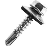 | VIS AUTOFOREUSE METAL M5 | PACK 50 | 5,5 x 20 mm | Vis tole auto foreuse de acier à tete hexagonale avec rondelle d'étanchéité