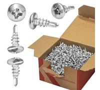 Vis Autoperceuses Type TEX Ø 3,5 x 9,5 mm Zinguées - Boîte De 1000 Pièces - Vis De Fixation Pour Métal Et Profilés - Installation Rapide, Haute Résistance Et Durabilité