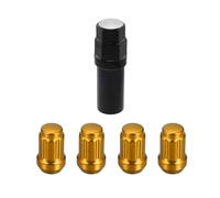 Vis Automobiles Jeu D'écrous De Roue De Voiture M12x1, 5 Pièces, Siège Conique Renflé Avec Clé À Douille, Outil De Clé De Course, Couvercle De Tête De Boulon, Boulons À Vis De Pneu M12x1, 5