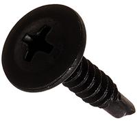 Vis autoperceuse galvanisées Acier finition noire phosphate, attaques, tête bombée, Phillips, point de foret de disque, 2, 8-18, taille du filetage 3/10,2 cm Longueur (lot de 100)