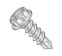 Vis autoperceuse galvanisées Acier, finition plaqué zinc, tête hexagonale Rondelle à fente, lecteur, 3 point de foret, 10-16 Taille du filetage, 5,1 cm de long (lot de 50)