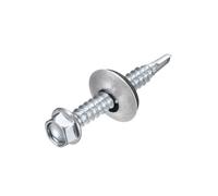 Vis autoperceuses #12#14 avec rondelle en caoutchouc, 150 pièces | Vis $parker galvanisées de tête de sortilège avec la rondelle d'EPDM for le métal(6.3x25mm DxL)