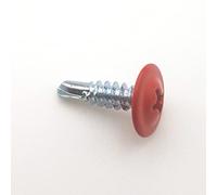 Vis autoperceuses 4,2x16 mm RAL 3020 rouge signalisation tête rondelle large Ph zinguées par 100