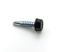 Vis autoperceuses 6,3x25 mm RAL 9005 noir foncé tête hexagonale zinguées par 50