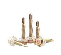 Vis Autoperceuses À Tête Hexagonale Extérieure M4.8 M5.5, En Acier Au Carbone Zingué, For Montage Queue D'aronde, Avec Rondelle(M4.8x60mm 50pcs)