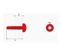 Scell-it Vis autoperceuses TCX 4.8x25 Acier zingué Tête cylindrique TORX Boîte 250