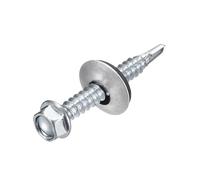 Vis autoperceuses avec rondelle en caoutchouc, 150 pièces, #12#14, tête hexagonale zinguée, taraudage EPDM for le métal Pour tôles bois toiture plastique(6.3x19mm DxL)