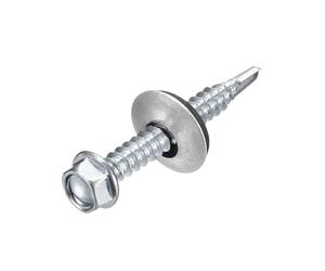 Vis autoperceuses avec rondelle en caoutchouc, 150 pièces, #12#14, tête hexagonale zinguée, taraudage EPDM for le métal Pour tôles bois toiture plastique(5.5x25mm DxL)