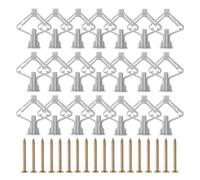 Vis autoperceuses for plaques de plâtre, chevilles d'expansion for cloisons creuses, chevilles d'ancrage for plaques de plâtre, fixations for cloisons sèches, boulons(Gray-Butterfly,60PCS(30sets))