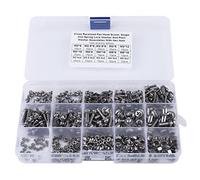 Vis Autoperforante, Vis A Bois, 400 pièces M2 M2.5 M3 M4 M5 Vis croisées vis à tête cylindrique cruciforme écrous et Kit de rondelles avec boîte en plastique Vis Bois Assortiment Vis