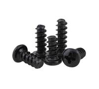 Vis Autotaraudeuse 10/50Pcs M1 .2 .4 .7 M2 .3 .6 M3 M4 M5 Noir 304 En Acier inoxydable Croix Phillips Tête Ronde À Extrémité Plate Vis Autotaraudeuses(12mm,20Pcs M4)