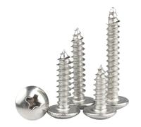 Vis autotaraudeuse à tête cruciforme en acier inoxydable 304 M3~M6,3, grandes vis à bois plates de type champignon(16mm,M6-5pcs)