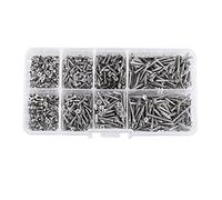 Vis Autotaraudeuse,Akozon 800pcs 4mm à 20mm M2 vis autotaraudeuse en acier au carbone nickelé vis à tête plate croisée avec Boîte