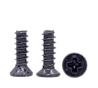 Vis autotaraudeuses à tête cruciforme, vis autotaraudeuse Phillips fraisée en acier inoxydable noir, queue pointe plate M1.7-M3(M1.7 x 8mm 100pcs)