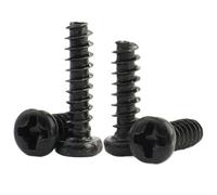 Vis autotaraudeuses à tête cylindrique croisée en acier au carbone noir, 100 pièces, M1 M1.2 M1.4 M1.7 M2 M2.3 M2.6 M3 M3.5 M4 M5(9mm,M2 (100pcs))