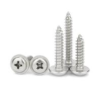 Vis autotaraudeuses à tête cylindrique cruciforme en acier inoxydable 304, lot de 20/50/100/200 pièces, M1.4, M1.7, M2.6, M3-M5(3mm,M4 (20pcs))