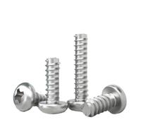 Vis autotaraudeuses à tête cylindrique cruciforme en acier inoxydable 304, M1.2, M1.4, M1.7, M2, M2.6, M3, M3.5, M4, M5, 50 pièces(4mm)