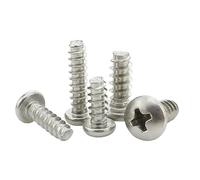 Vis autotaraudeuses à tête cylindrique PB en acier inoxydable, 50/100/200/500 pièces, M1 .2 .4 .7 M2 .3 .6 M3 .5 M4 M5, for plastique SS304(M2.3X10 500PCS)