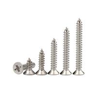 Vis autotaraudeuses à tête plate à empreinte cruciforme M3 M3.5, boulons de Machine en acier inoxydable 304 5 6 8 10 12 16 20 30 40 50 60mm(M3x12mm 50pcs)