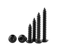 Vis autotaraudeuses à tête ronde bouton en acier au carbone noir, 10/20/30 pièces, M3 M4 M5 M6(16mm,M4-30pcs)