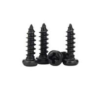 Vis autotaraudeuses à tête ronde croisée en acier au carbone noir, 100 pièces, M1 .2 .4 .5 .7 M2 .3 .6 M3 M4 M5(8mmx100pcs,M1.2)