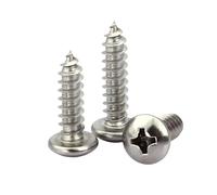 Vis autotaraudeuses à tête ronde en acier inoxydable 1000, M1 .2 .7 M2 .3 .6 M3 .5, 304 pièces(6mm,M3.5(1000pcs))