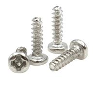 Vis autotaraudeuses à tête ronde encastrée en acier au carbone nickelé, 100 pièces, M2-M5 pièces(4mm,M2.5 (100pcs))