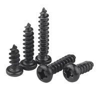 Vis autotaraudeuses à tête ronde et croisée en acier au carbone noir, 100 pièces, M1 .2 .4 .5 .7 M2 .3 .6 M3 M4(6mm,M1.4 x100pcs)