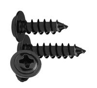 Vis autotaraudeuses à tête ronde noires avec rondelle, M2 à M4, 50 à 200 pièces(M2x12mm(200pcs))