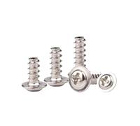 Vis autotaraudeuses à tête ronde PWB nickelée avec rondelle, vis autotaraudeuse queue plate, M1.7 M2 .3 .6 M3 .5 M4, 200 1000 pièces(Nickel Plated/8mm,M4-200pcs)