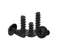 Vis autotaraudeuses à tête ronde PWB plaquée noire avec rondelle, vis autotaraudeuse queue plate, M1.4 .7 M2 .3 .6 M3 .5 M4, 200 1000 pièces(Black Plated/5mm,M2.3-500pcs)