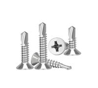 Vis autotaraudeuses à tôle en acier inoxydable 410, à tête plate, haute résistance, autoperceuses rapides, #8 M4.2 410, 50 pièces(4.2x 16 50PCs)