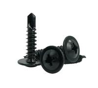 Vis autotaraudeuses noires M4.2, 100/200 pièces, grande tête plate, vis de queue de perçage, vis autoperçante électrique(100pcs,16MM_M4.2)