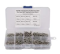 Vis Autotaraudeuses, Vis Autotaraudeuses pour Métal 400 Pièces M2.2 Kit d'assortiment de Vis Autotaraudeuses Haute Résistance en Acier Inoxydable