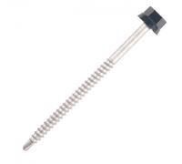 Vis bac acier sommet nervuré Support bois - Ø6.3 x 150 mm - TH12 - Gris alu blanc RAL9006 - Sachet de 100 - ZTW-63150-9006