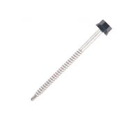 Vis bac acier SCELL-IT sommet nervuré Support bois - Ø6.3 x 150 mm - TH12 - Gris alu blanc RAL9006 - Sachet de 100 - ZTW-63150-9006