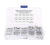 Vis Bouchon Hexagonale Acier Inoxydable, 200pcs M3 / M4 / M5 / M6 / M8, Pointe Plate - Précision, Résistance à la Corrosion, Pour Instruments et Assemblages