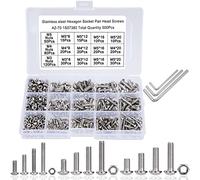 Vis Boulon et Écrou M3 M4 M5 en Acier Inoxydable Bouton à Tête Hexagonale Socket Assortiment Kit Mécaniques 500 Pièces