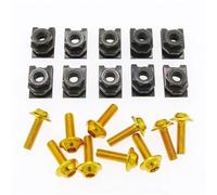 Vis Carenage Moto 10 Pièces De Boulons À Vis En Alliage D'aluminium Et Clips En U Avec Écrou M5 5Mm Pour Accessoires De Modification De Motos, Scooters, Quads Et Cyclomoteurs