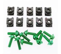 Vis Carenage Moto 10 Pièces De Boulons À Vis En Alliage D'aluminium Et Clips En U Avec Écrou M5 5Mm Pour Accessoires De Modification De Motos, Scooters, Quads Et Cyclomoteurs