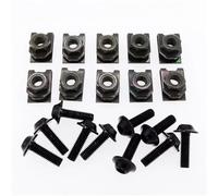 Vis Carenage Moto 10 Pièces De Boulons À Vis En Alliage D'aluminium Et Clips En U Avec Écrou M5 5Mm Pour Accessoires De Modification De Motos, Scooters, Quads Et Cyclomoteurs