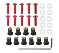 Vis Carenage Moto Compatible Avec 10 Pièces M5X15mm Vis De Pare-brise Vis Carénage Ecrou Boulons Et Vis Fixation Pour Accessoires Modification Sièges