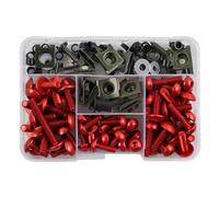 Vis Carenage Moto Compatible Avec Suzuki Pour Gsxr600 Gsxr750 Gsxr1000 177PCS Kit De Vis Et Ecrous M6 Pour M5 Pièces Mécaniques Moto(Red)