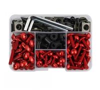 Vis Carenage Moto Compatible Avec Suzuki Pour Gsxr600 Gsxr750 Gsxr1000 190PCS Kit De Vis De Fixation Pour Pare-brise Et Carénage De Moto(Red)