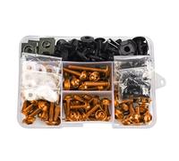 Vis Carenage Moto Compatible Avec Yamaha Pour Cygnusx 125 Pour BWS50 BWS100 Zuma125 YW125 XF50 DT50 DT80 DT125 Moto Rondelles Écrous Vis Assortiment(Orange)