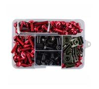 Vis Carenage Moto Compatible Avec Yamaha Pour MT03 Pour MT07 Pour MT09 Pour MT10 Pour FZ03 Pour FZ07 195pcs Moto Rondelles Ecrous Vis Assortiment(Red)