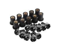 Vis Carenage Moto pour Y-AMAHA s-uper T-ENERE XT1200Z Stryker TENERE 700 w-ORLD Raid Pare-Brise carénage Capot Pare-Brise vis boulons Kit 5MM écrous(Black)